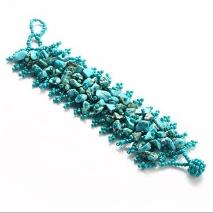 NWOT anthropologie turquoise & beaded bracelet with magnet made in Guatemala